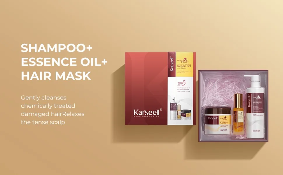 Karseell Collagen Hair Mask+Hair Shampoo+Argan Oil Set