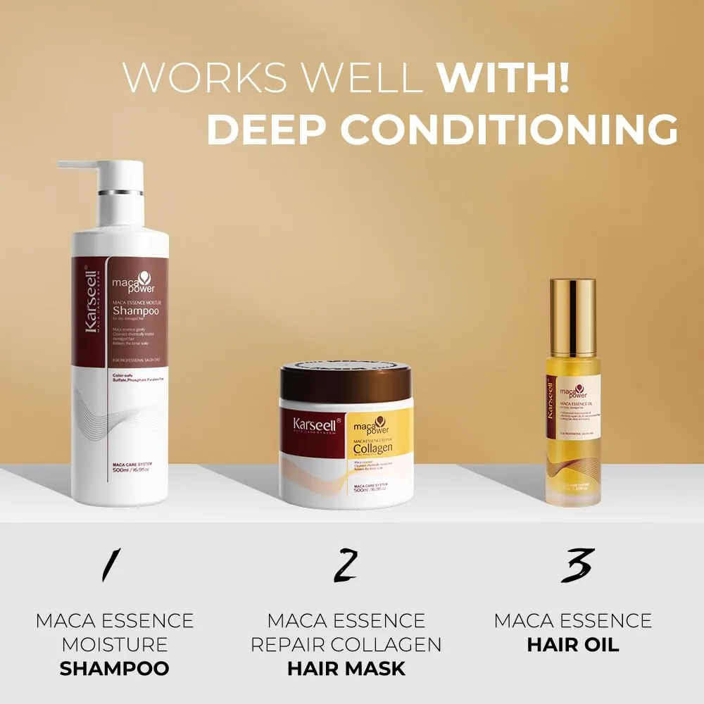 Karseell Collagen Hair Mask+Hair Shampoo+Argan Oil Set 8 karseell official storeProfessional hair care products Karseell Collagen Hair Mask+Hair Shampoo+Argan Oil Set
