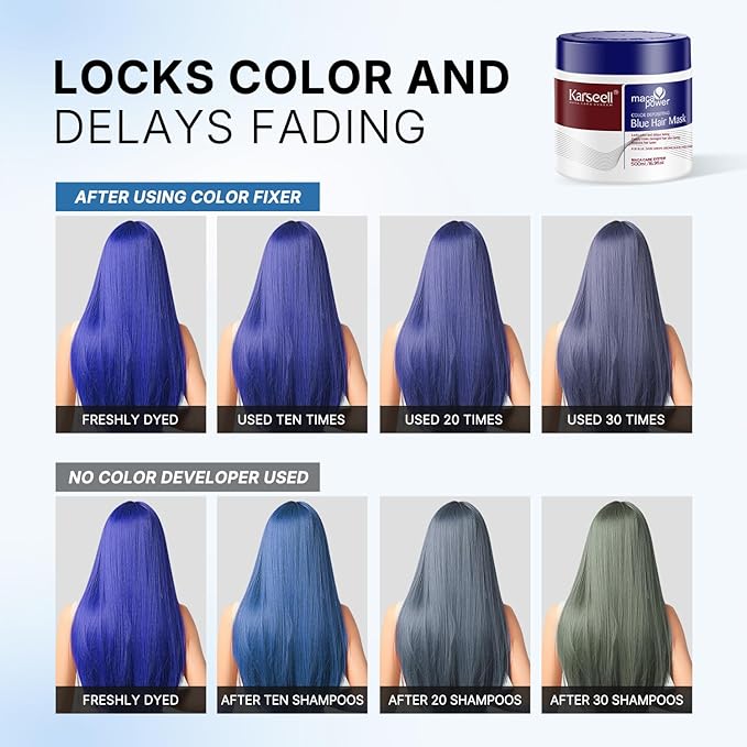Karseell Blue Hair Color Depositing Mask 1 karseell official storeProfessional hair care products Karseell Blue Hair Color Depositing Mask