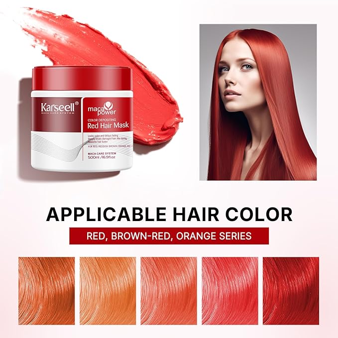 Karseell Color Depositing Red Hair Mask 3 karseell official storeProfessional hair care products Karseell Color Depositing Red Hair Mask