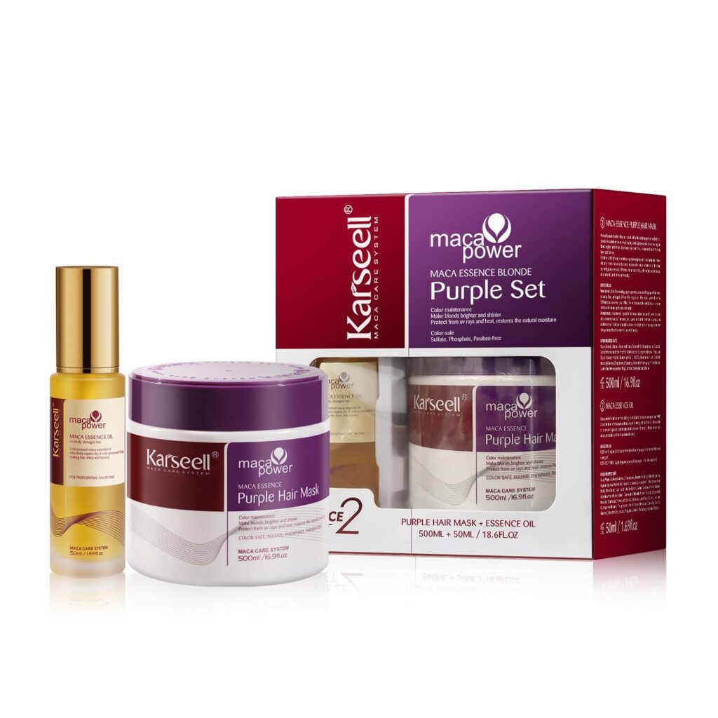 Karseell Purple Hair Mask with Argan Oil for Blonde Silver Gray Hair