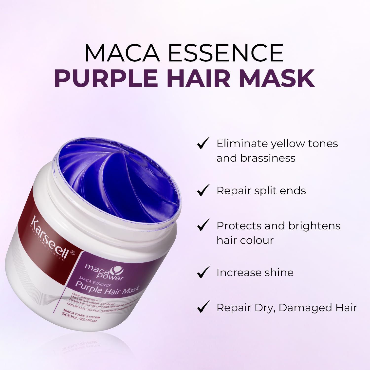 Karseell Purple Hair Mask with Argan Oil for Blonde Silver Gray Hair 13 karseell official storeProfessional hair care products karseell purple hair mask